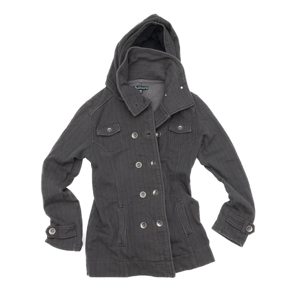 Ezekiel button up herringbone coat with detachable hood - Picture 1 of 5